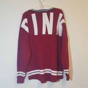 PINK Victoria's Secret Tops - VS PINK L Deep Red Logo Crewneck Sweater PINK Victoria's Secret Tops - VS PINK L Deep Red Logo Crewneck Sweater